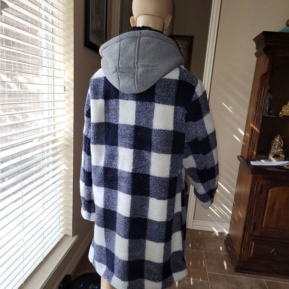 Steve Madden Navy & White Plaid Buffalo women's jacket - Picture 10 of 16